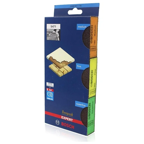 Expert S471 3'lü Set Sünger Zımpara 69X97X26 mm 2608901175 - Görsel 3