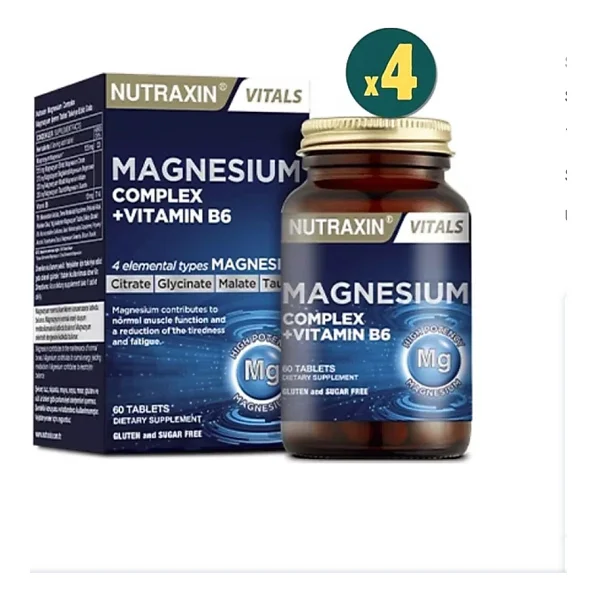 Nutraxin Magnesium Complex + Vitamin B6 60 Tablet 4'lü - Görsel 2