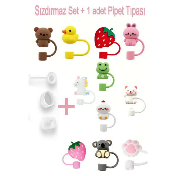 Stanley Quencher ve Yeni Nesil Pipetli Termos Uyumlu Sızdırmaz Set + 1 Adet Pipet Tıpası Pipet Koruyucu - Görsel 8