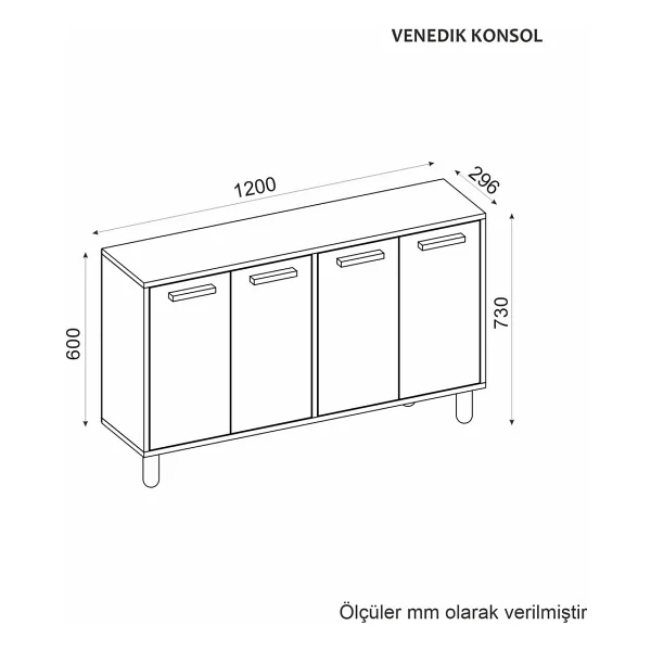 Venedik Konsol,çok Amaçlı Dolap, Ayakkabılık,kahve Köşesi,kitaplık,tv Sehpası - Safir Meşe - Beyaz - Görsel 7