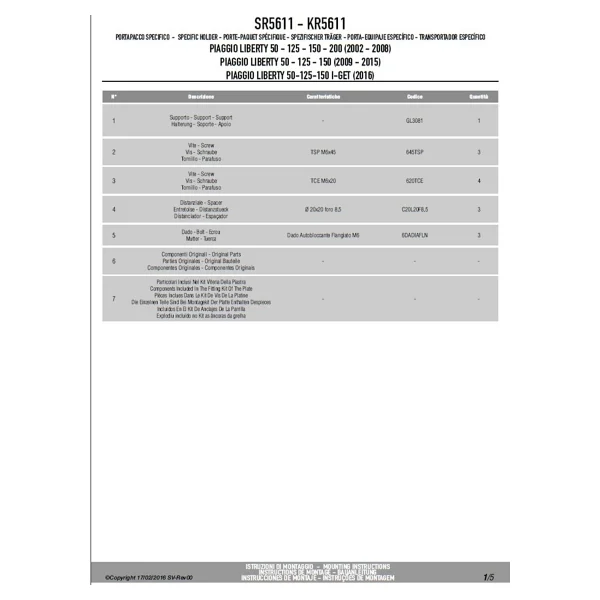 Givi SR5611 PIAGGIO LIBERTY 50-125-150-200 I-GET (02-18) Arka Çanta Tasiyici - Görsel 2