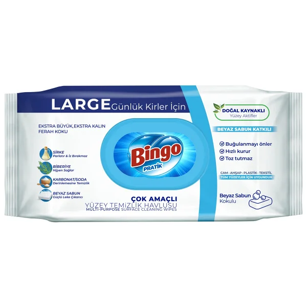 Bingo Beyaz Sabun Katkılı Yüzey Temizlik Havlusu 96 Yaprak - Görsel 9
