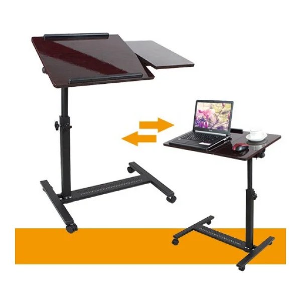 Hodbehod Mouse Bölmeli Portatif Katlanabilir Laptop Sehpası - Siyah - Y: 90 cm D: 47 cm G: 70 cm - Ceviz - Görsel 3