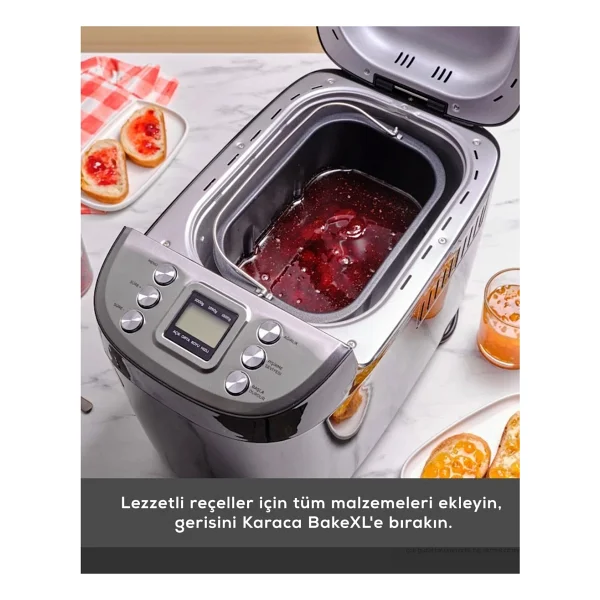 Karaca Inox Tam Otomatik Ekmek, Reçel, Yoğurt & Hamur - 15 Program, Zamanlayıcı+ 45 Tarif Kitabı!+ Mutfak Tartısı - Görsel 4