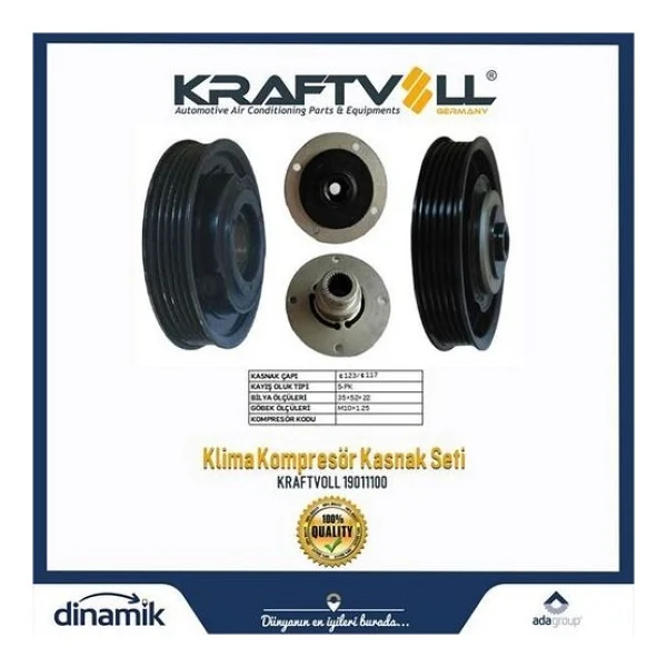 Kraftvoll 19011100 Klıma Kompresor Kasnak Setı Hyundaı Accent Blue Benzınlı 5pk - Görsel 2