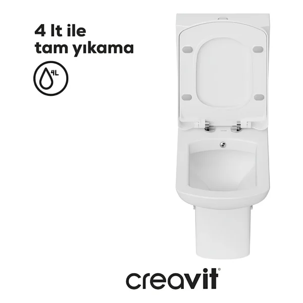 Creavit LR360 Duvara Sıfır Kanallı Klozet - Görsel 4