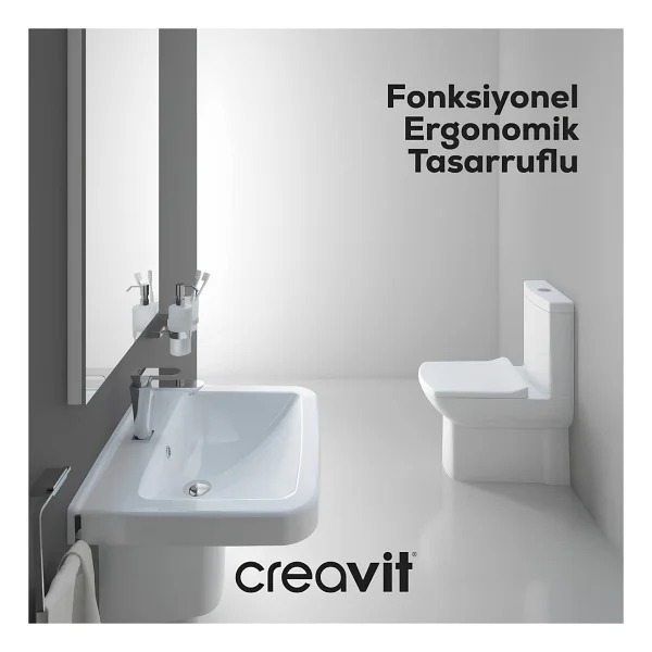 Creavit LR360 Duvara Sıfır Kanallı Klozet - Görsel 2