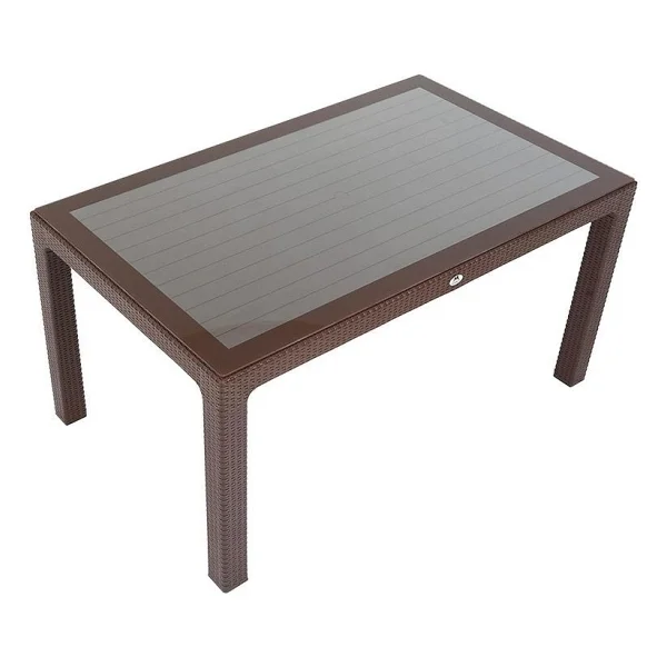 Mandella 90x150 Elit Rattan Masa (Camlı) - Kahverengi - Görsel 2