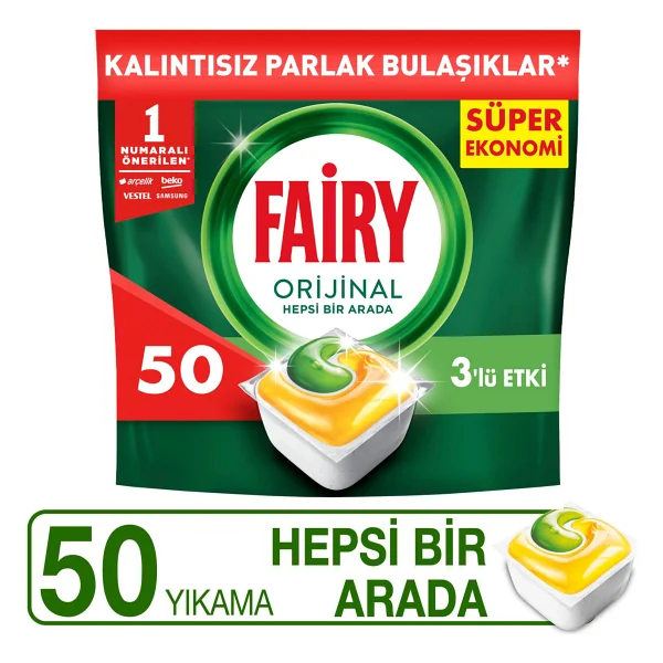Fairy Hepsi Bir Arada Limon Bulaşık Makinesi Tableti 50'li - Görsel 4