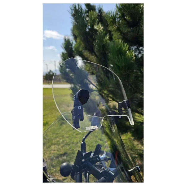 Kymco Uyumlu Deflektör Rüzgar Saptırıcı Siperlik Şeffaf Motor Camı Cam Uzatma Model 3 - Görsel 2