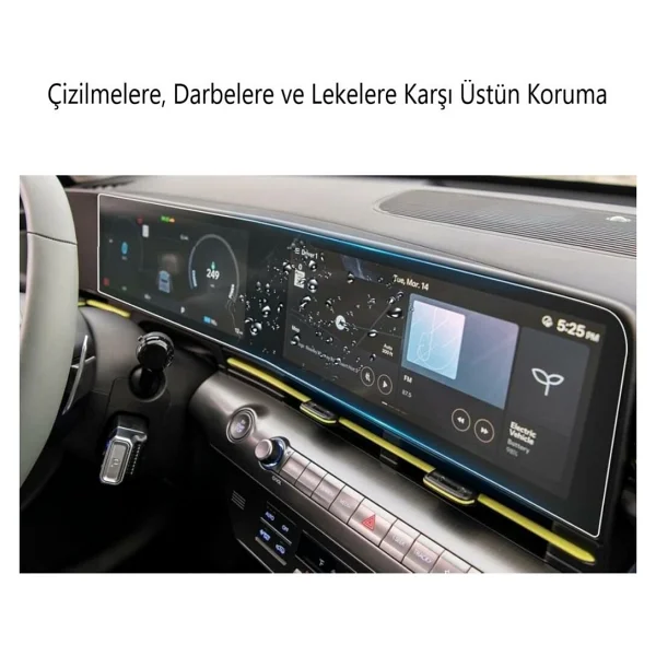 Hyundai Kona Uyumlu Ekran Koruyucu Multimedya Dijital Gösterge - Görsel 4