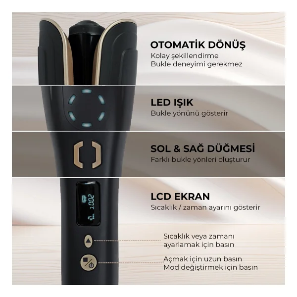 Fabcio Airwave Otomatik Saç Maşası - Görsel 4