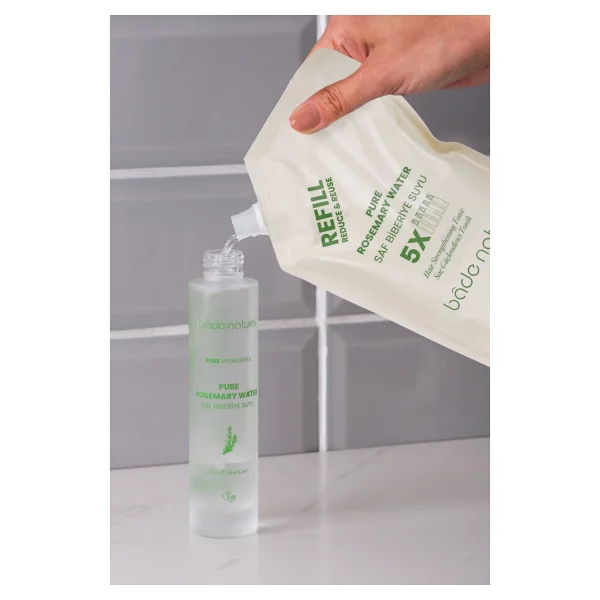 Bade Natural Biberiye Suyu Güçlendirıci Saç Toniği Refill Paket 500 ml - Görsel 3