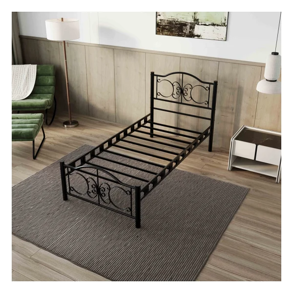 Argimo Pero 90x200 cm Ferforje Metal Tek Kişilik Karyola - Görsel 2
