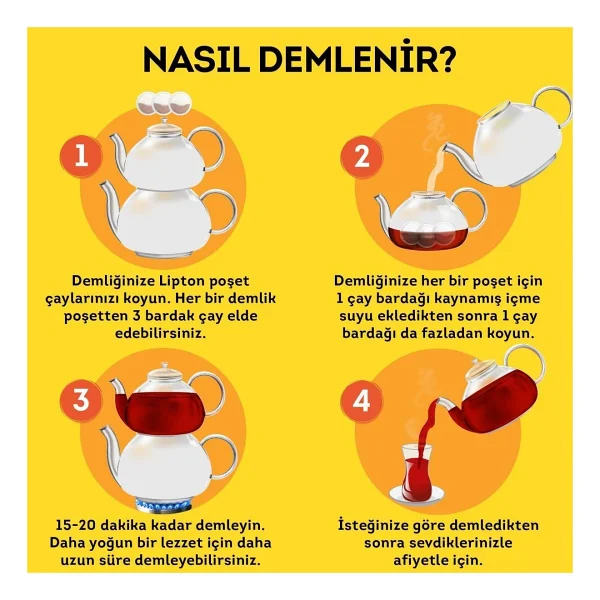 Lipton Yellow Label 3.2 gr 100'lü 3 Adet Demlik Poşet Çay - Görsel 4