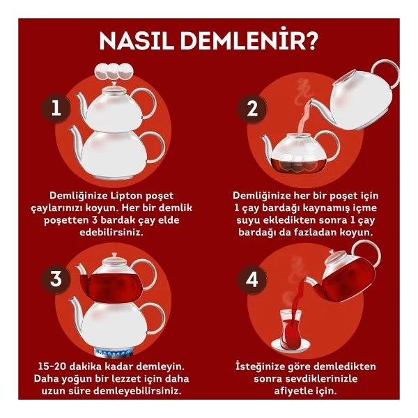 Lipton Extra Dem 100 Adet 3'lü Paket Demlik Poşet Çay - Görsel 4