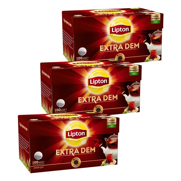 Lipton Extra Dem 100 Adet 3'lü Paket Demlik Poşet Çay - Görsel 8