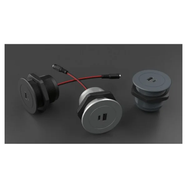 Metalline Circular-Line Modüler Hızlı Şarj Kutusu USB-C-Antrasit - Görsel 3