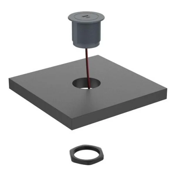 Metalline Circular-Line Modüler Hızlı Şarj Kutusu USB-C-Antrasit - Görsel 5