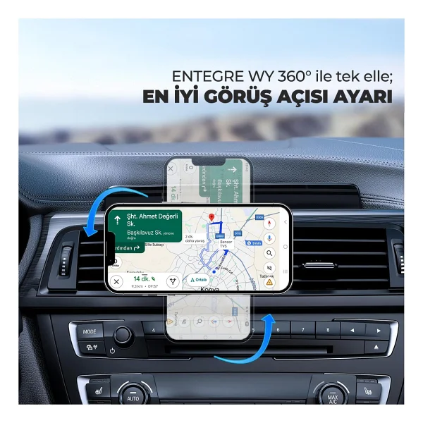 woyax Magsafe Mıknatıslı Kablosuz Şarjlı Kancalı Led Araç Içi Telefon Tutucu Araba Telefon Tutacağı iPhone - Görsel 3