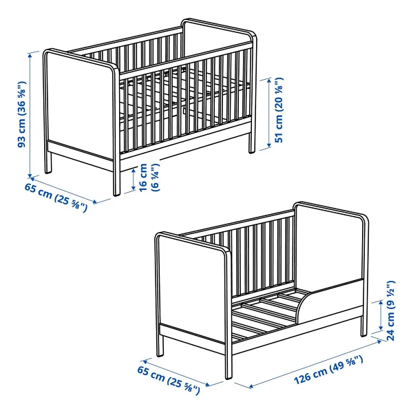 IKEA Alskvard 60x120 cm Bebek Karyolası - Görsel 7