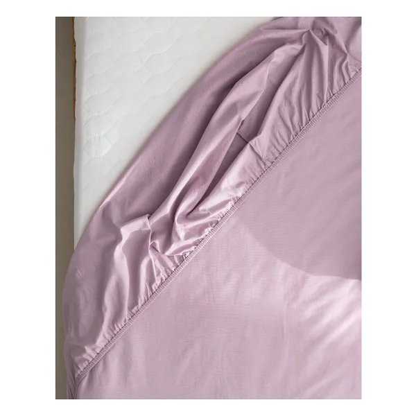 Madame Coco Manon Çift Kişilik %100 Pamuk Ranforce Lastikli Çarşaf - Açık Mürdüm - 160 x 200 cm - Görsel 4