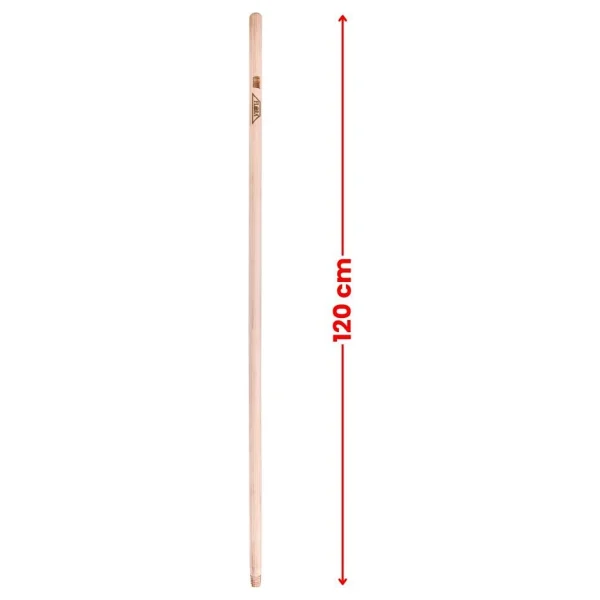 Flora 3 Adet Vidalı Ağaç Sap 120 cm, Çekpas Paspas Fırça Süpürge Mop Sapı Ahşap 3'lü Set (Standart Uç) - Görsel 2
