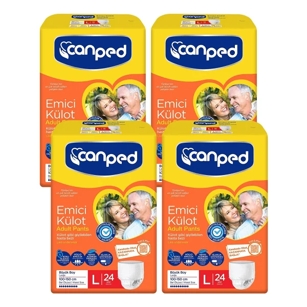 Canped Emici Külot Büyük Boy L 24'lü 4 Adet Hasta Bezi - Görsel 5