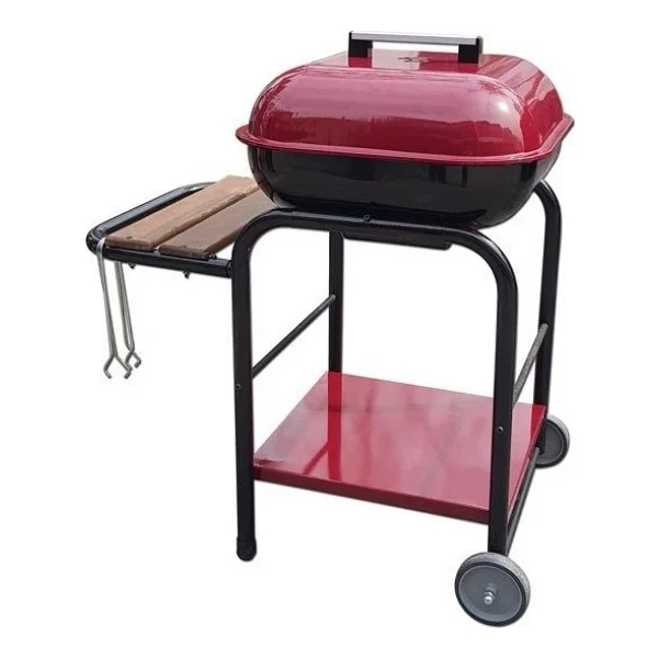 Rekor Ayaklı Tekerlekli Kapaklı Bahçe Barbekü Mangal 50x50cm - Görsel 4
