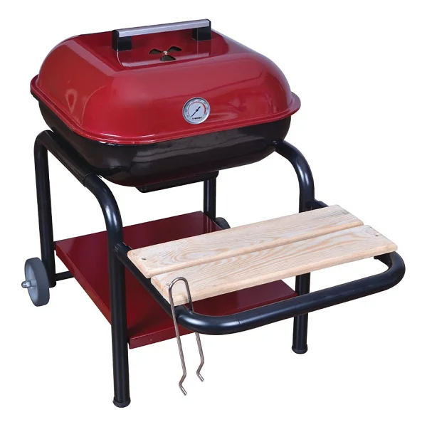 Rekor Ayaklı Tekerlekli Kapaklı Bahçe Barbekü Mangal 50x50cm - Görsel 3