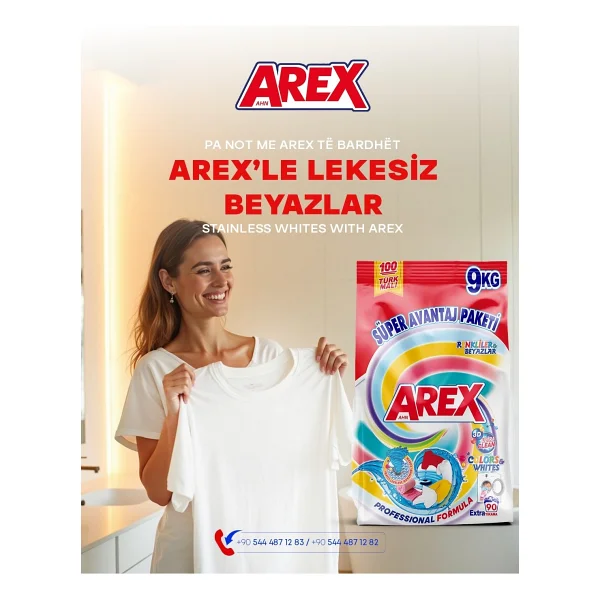 Arex Matik Renkliler ve Beyazlar 9 kg Toz Deterjan - Görsel 3
