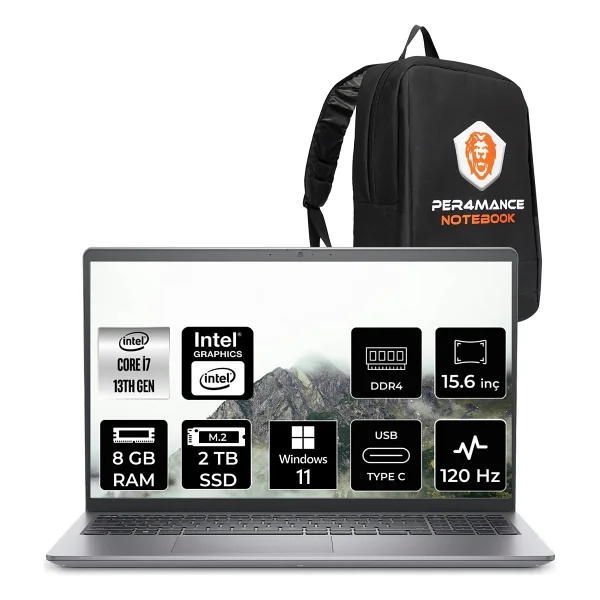 Dell Vostro 3530 N1605PVNB3530 i7-1355U 8 GB 2 TB SSD Iris Xe Graphics 15.6 - Görsel 2
