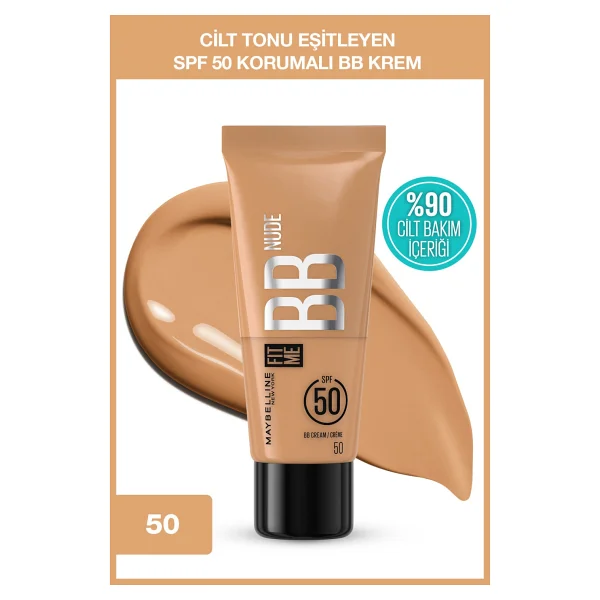 Maybelline New York Fit Me Nude 50 Koyu Ton SPF 50 30 ml BB Krem - Görsel 2