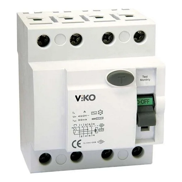Viko VTR4-2530 4x25 A 30 mA AC Tipi Kaçak Akım Rölesi - Görsel 2
