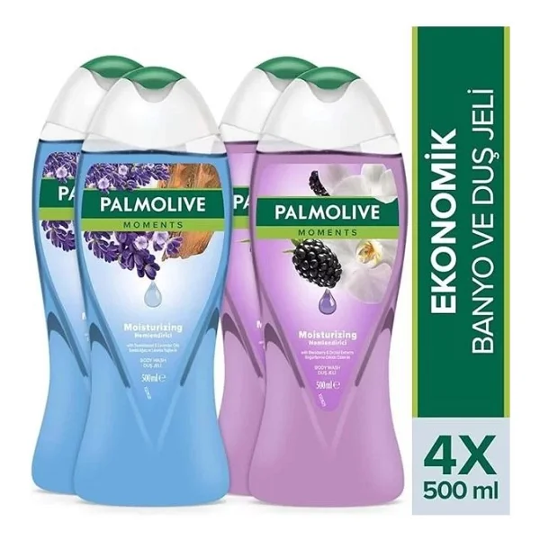 Palmolive Moments Lavanta Yağları ve Böğürtlen ile Nemlendirici Banyo ve Duş Jeli 500ML x 4 Adet - 500 ml - Görsel 2
