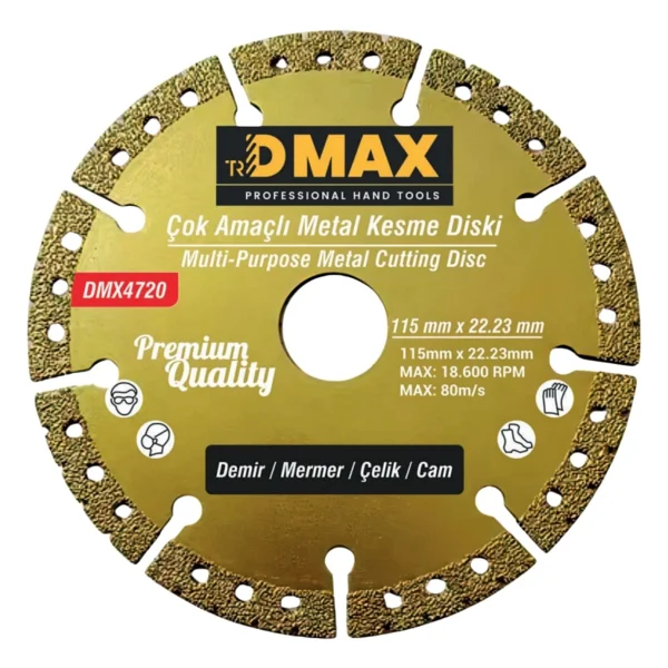 Dmax Çok Amaçlı Metal Kesme Disk 115Mm X 22-23Mm Dmx4720 - Görsel 2