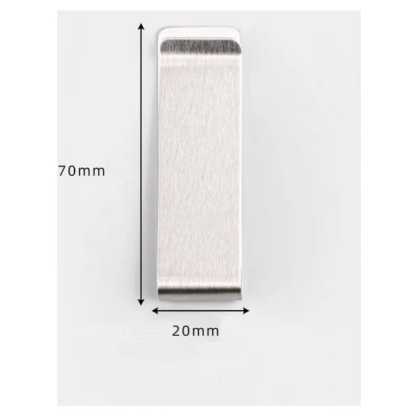 Spelt Metal Kağıt Para Tokası Kart Tutucu Klips Cüzdan Ataş Gümüş 70 mm x 20 mm - Görsel 2