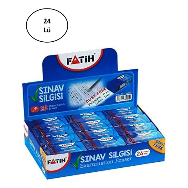 Fatih Mavi Renkli Dust Free Sınav Silgisi 24'lü Kutu Yüksek Performanslı Silgi - Görsel 3