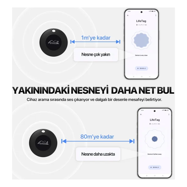 Lifetag -Android Uyumlu-Google Lisanslı-Akıllı Takip Cihazı - Siyah- 4'lü Paket(Sadece Androıd ile Uyumludur) - Görsel 6