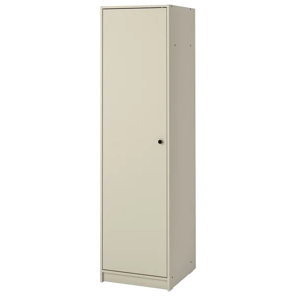 Ikea Gursken Gardırop 49 x 55 x 186 cm Açık Bej Tek Kapılı Elbise Askılı Duvara Sabitlenebilir - 49x55x186 cm - Beyaz - Görsel 3