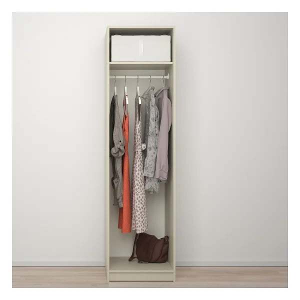 Ikea Gursken Gardırop 49 x 55 x 186 cm Açık Bej Tek Kapılı Elbise Askılı Duvara Sabitlenebilir - 49x55x186 cm - Beyaz - Görsel 5