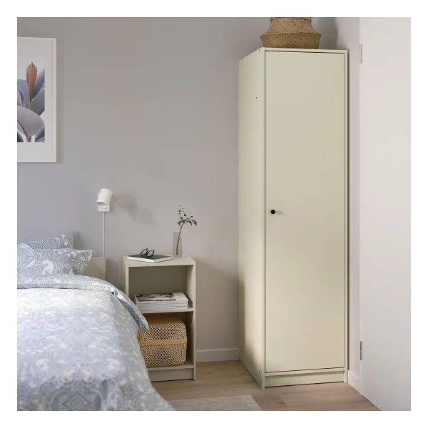 Ikea Gursken Gardırop 49 x 55 x 186 cm Açık Bej Tek Kapılı Elbise Askılı Duvara Sabitlenebilir - 49x55x186 cm - Beyaz - Görsel 7