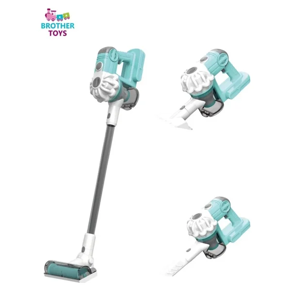 Brother Toys 3'ü 1 Arada Sesli Işıklı Vakumlu Çekme Özellikli Elektrikli Oyuncak Süpürge Pembe Mavi Renk - Görsel 3