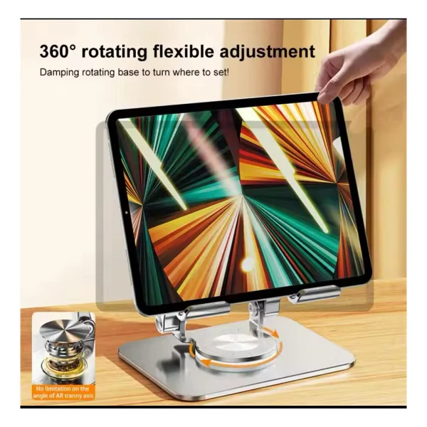 Xiaomi Pad 7 Pro Tablet 11.2'' Uyumlu 360 Derece Dönebilen Katlanabilir Metal Stand - Görsel 6