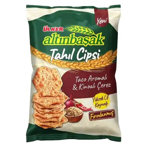 Ülker Altınbaşak Tahıl Cipsi Taco Aromalı Kinoalı 50 gr x 20 Adet - Görsel 6