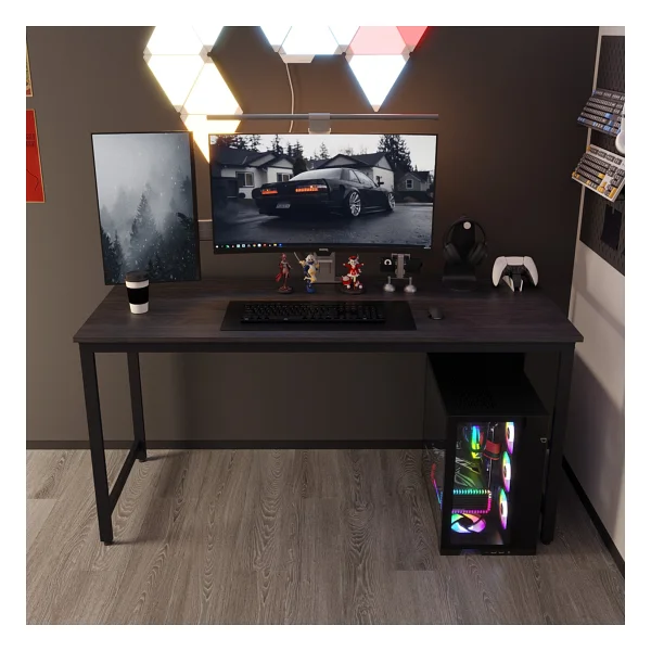 Oyuncu Masası - Bilgisayar Masası - Gamer Masası - Gaming Masa 60X160 cm - Siyah Siyah - Görsel 2