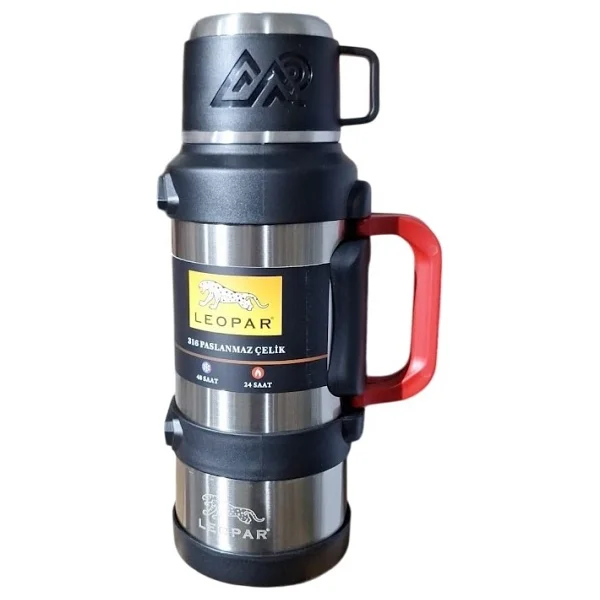 Cooker YK1422 2 lt Bardaklı Çelik Termos - Görsel 2