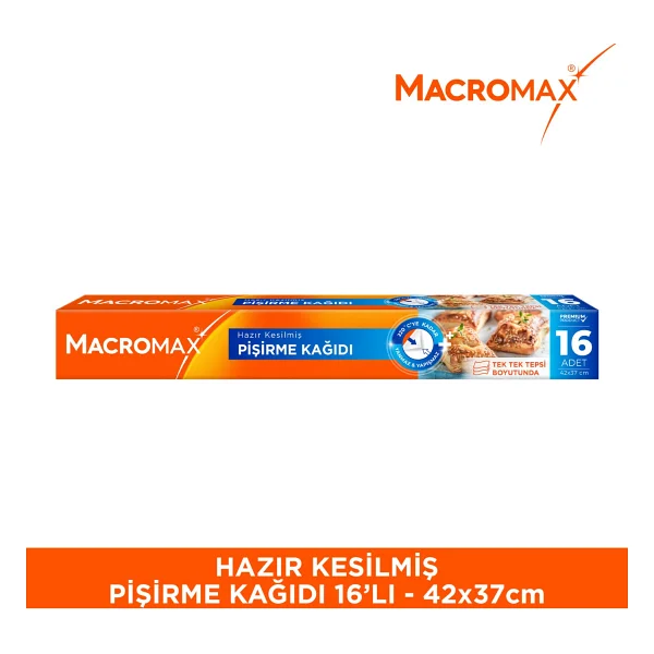 Macromax Hazır Kesilmiş Pişirme Kağıdı 16'lı - Görsel 4