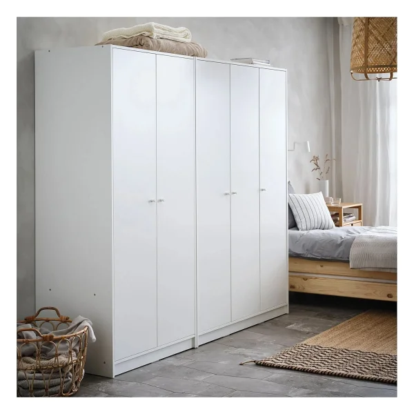 Ikea Kleppstad Gardırop Beyaz 117 x 176 cm Raflı 3 Kapaklı Geniş Depolama - Görsel 8