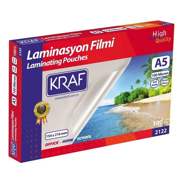 Kraf Laminasyon Filmi Parlak A5 100 Mic 100'Lü (2122) - Görsel 2